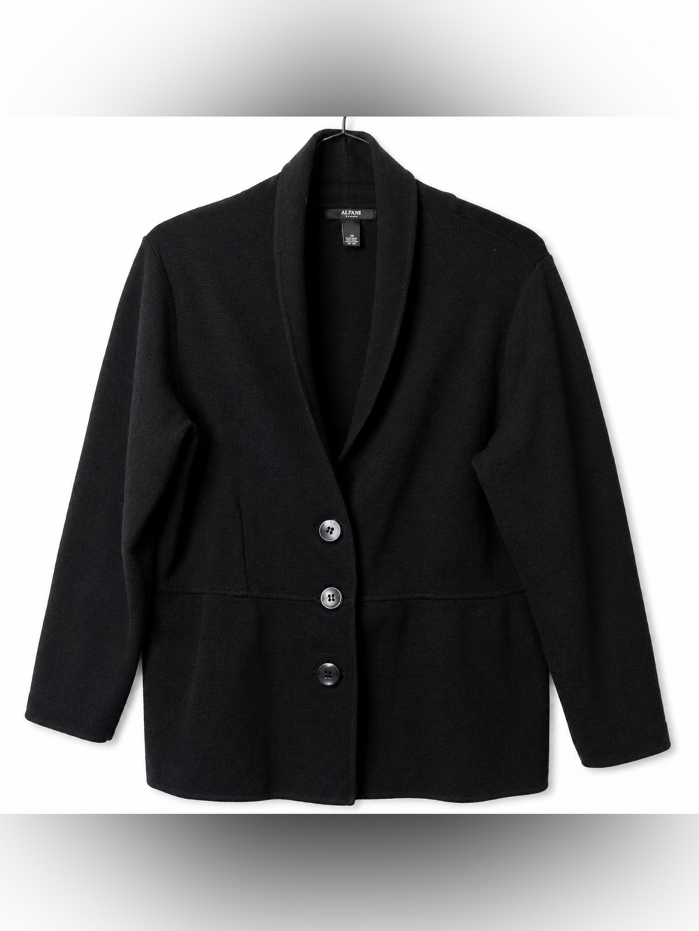 Alfani Women’s Black Shawl Collar Cardigan Jacket‎ Size 1X